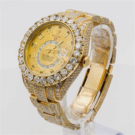 iced out rolex arabic dial|rolex sky dweller iced out.